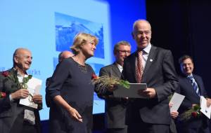 Verleihung des Buchhandlungspreises in Heidelberg 2016. © Bundesregierung / Baumann