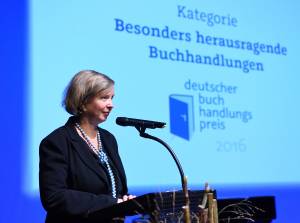 Verleihung des Buchhandlungspreises in Heidelberg 2016. © Bundesregierung / Baumann