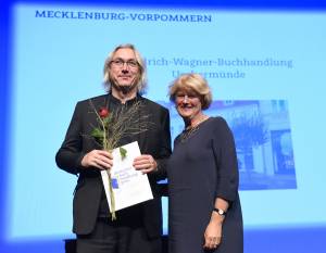 Verleihung des Buchhandlungspreises in Heidelberg 2016. © Bundesregierung / Baumann