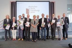 StM Monika Grütters (BKM): Verleihung Deutscher Buchhandlungspreis am 31.08.2017 in Hannover, Schloss Herrenhausen, Preisträger Kategorie „undotierte Gütesiegel“ Foto: © Kai-Uwe Knoth Termin-Nr. 188622