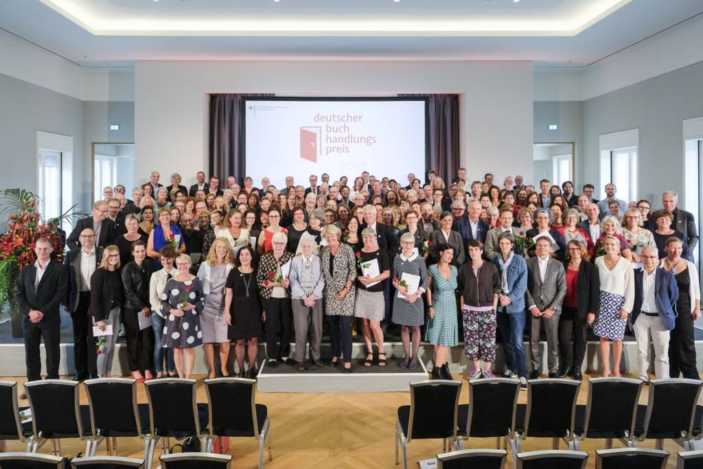 StM Monika Grütters (BKM): Verleihung Deutscher Buchhandlungspreis am 31.08.2017 in Hannover, Schloss Herrenhausen, alle Preisträger, Partner, Laudatoren und Jurymitglieder Foto: © Kai-Uwe Knoth Termin-Nr. 188622