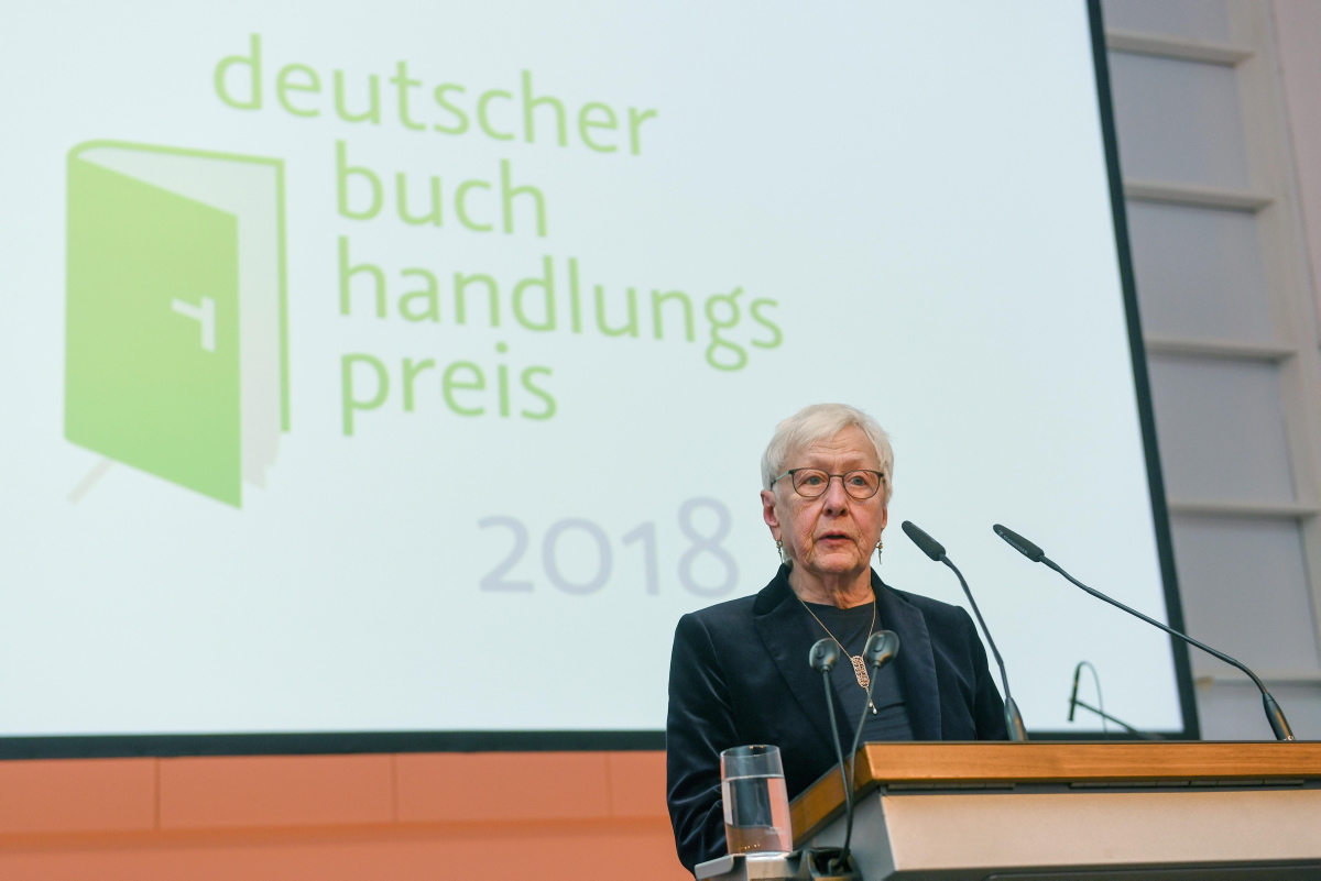 Rede einer Vorjahressiegerin, anlässlich der Verleihung des Deutschen Buchhandlungspreises, in der documenta-Halle (Hildegund Laaff, M. Lengfeldsche Buchhandlung).